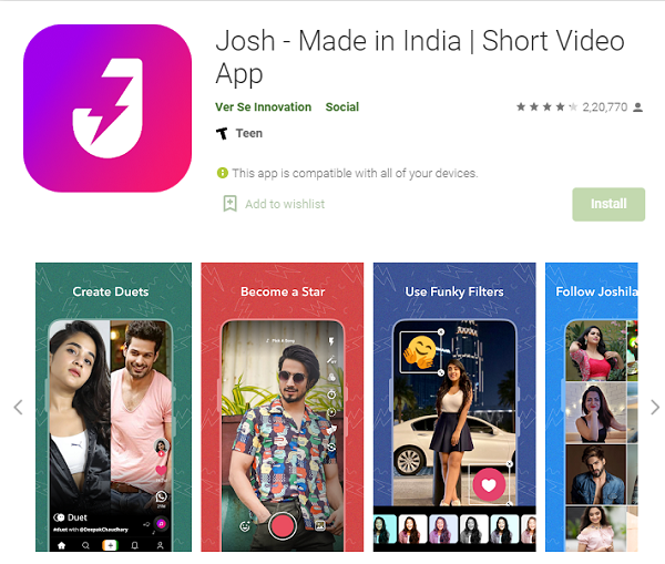 Josh Verification Service - Download from Google Play Store.