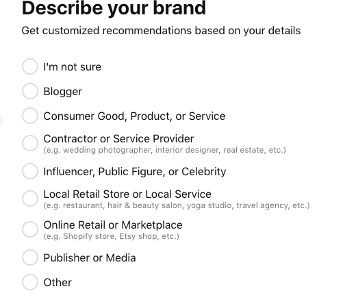 Pinterest verification describe your brand