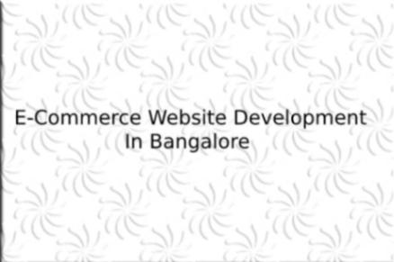 E-Commerce website development in bangalore