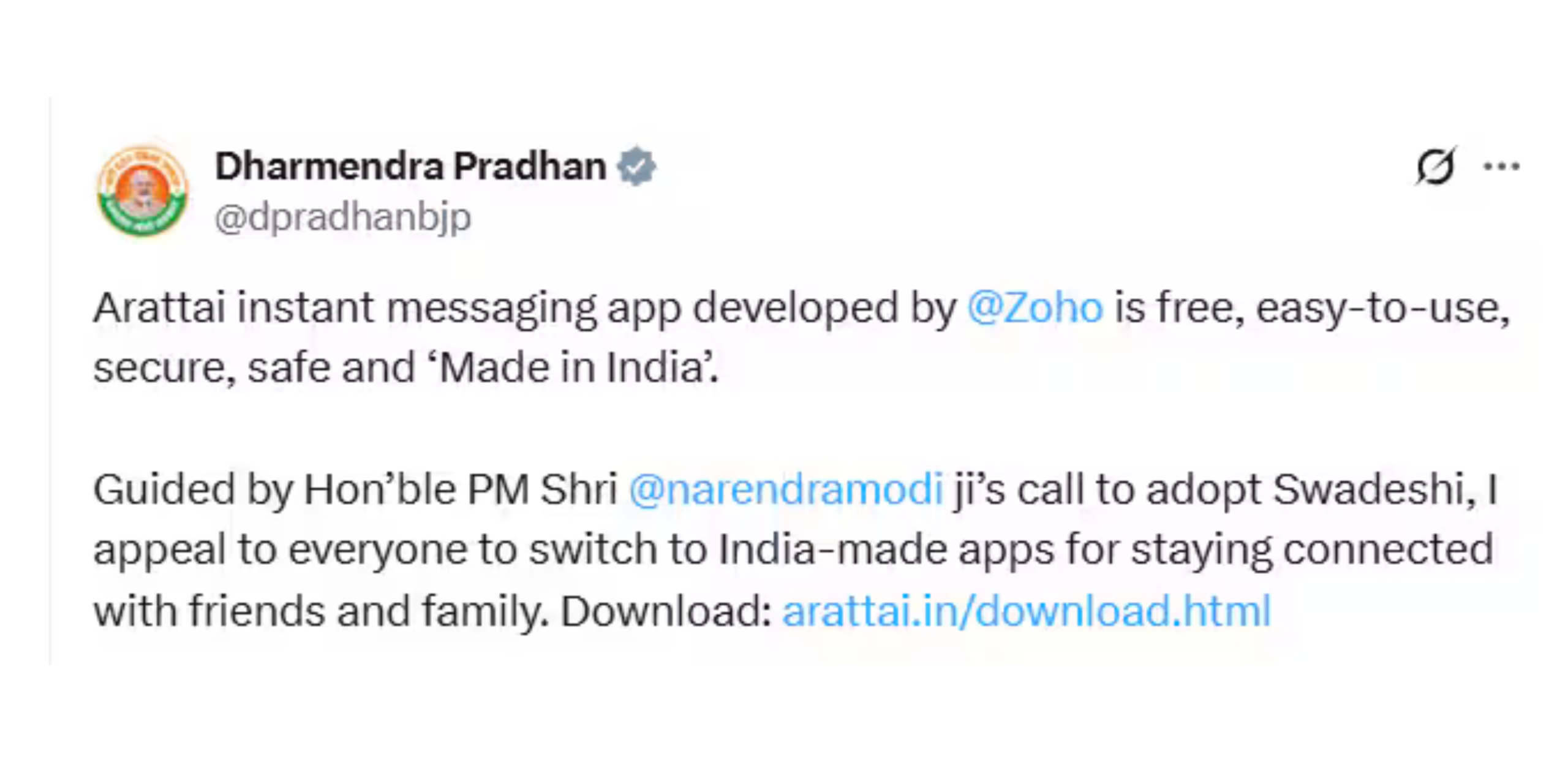 Dharmendra Pradhan tweetet